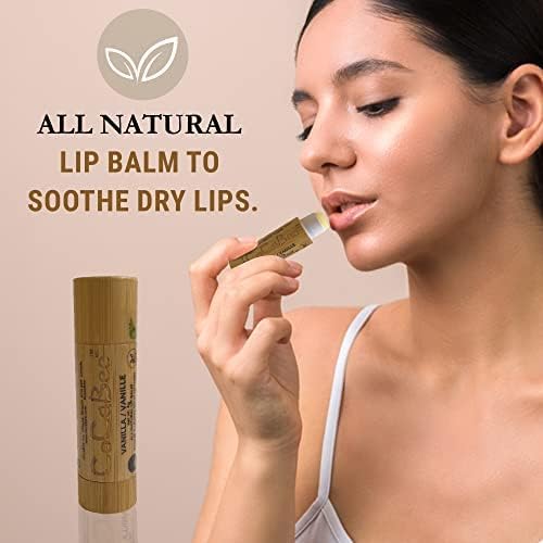 Chapstick Lip Balm Lip Moisturizer For Dry & Chapped Lips 100% Organic Lip Balm For Soft And Shiny Lips Cute And Portable Lip Care Balm for Kids and Women's With Bamboo Packaging (Orange)