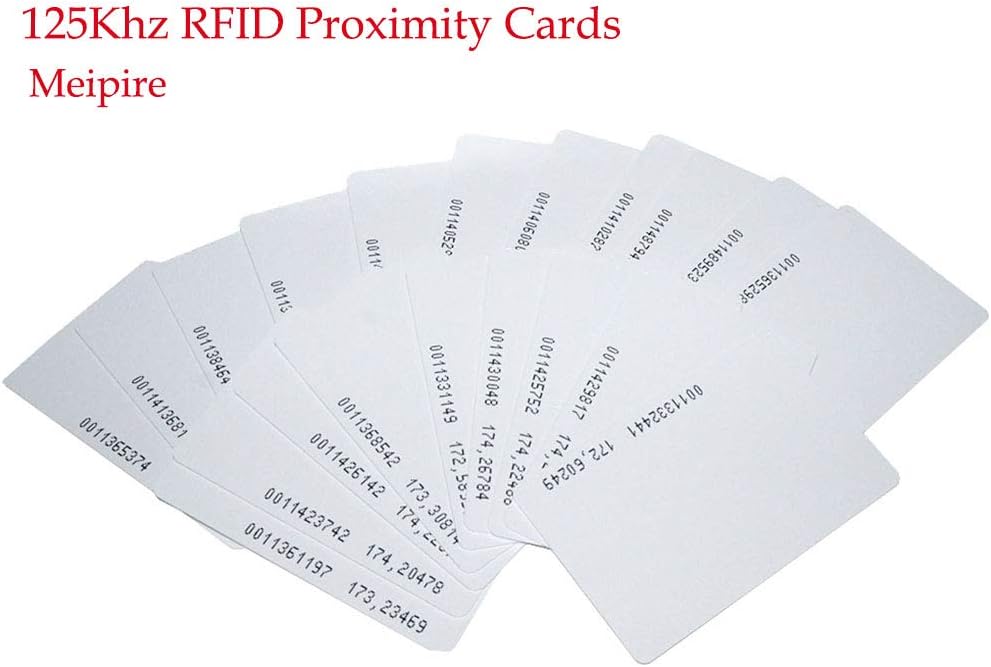 Meikuler 125Khz RFID Proximity Cards, 0.8mm ID Card for Door Entry Access Control System and Attendance, Read only (200)