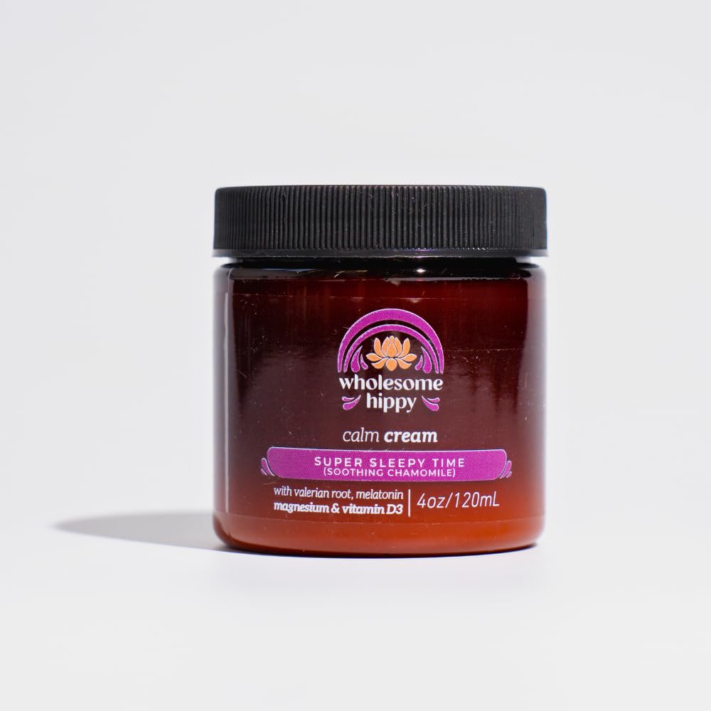 Super Sleepytime Calm Cream – Nighttime Body Butter with Magnesium, Melatonin, Valerian & Chamomile – Soothing Vegan Moisturizer for Bedtime Routine – 4oz