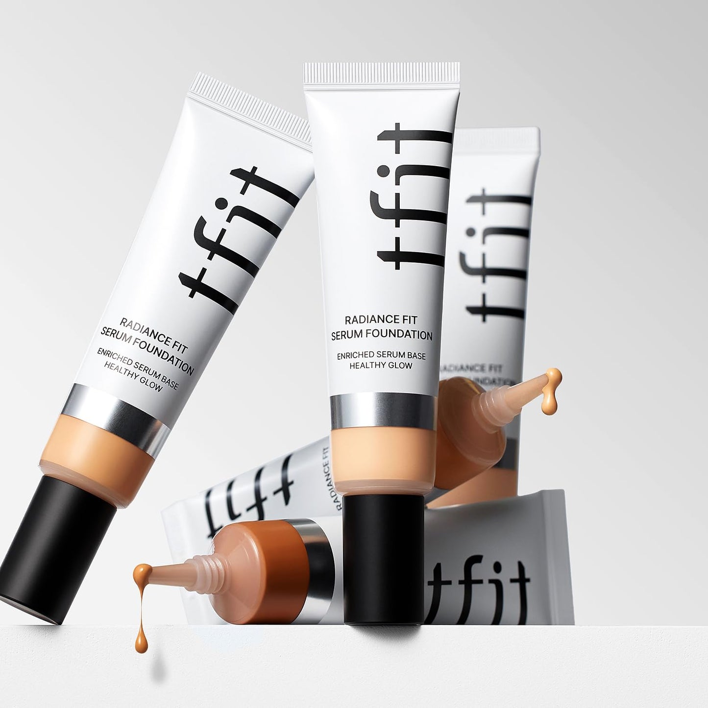 TFIT Radiance Fit Serum Foundation - Flawless Coverage, Dewy finish, Long-lasting, Lightweight, Korean Makeup,1.05 Oz. (N2.5 Amber, 1.05 Oz.)