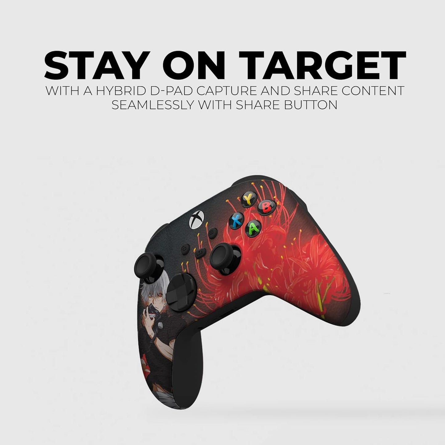 DreamController Tokyyo Ghoul Custom X-box Controller Wireless compatible with X-box One/Series X/S Proudly Customized in USA with Permanent HYDRO-DIP Printing(NOT JUST A SKIN) (MODDED)