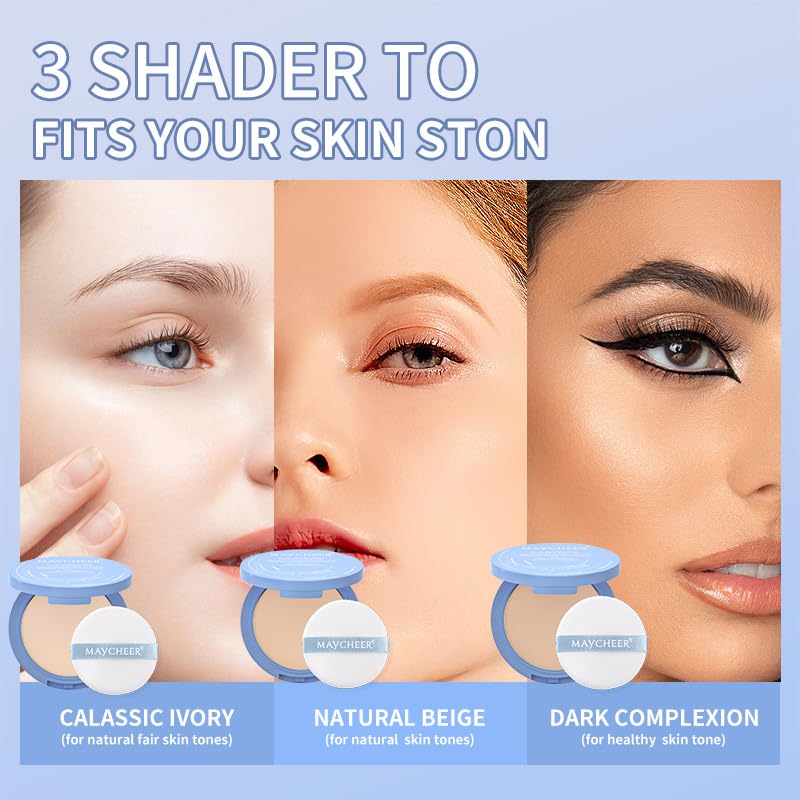 Oil Control Face Pressed Powder, Matte and Smooth Translucent Setting Powder for Women, Waterproof Long Lasting Finishing Powder, Lightweight Cosmetic Powder, Cruelty-free (02# Natural, 0.35Oz)