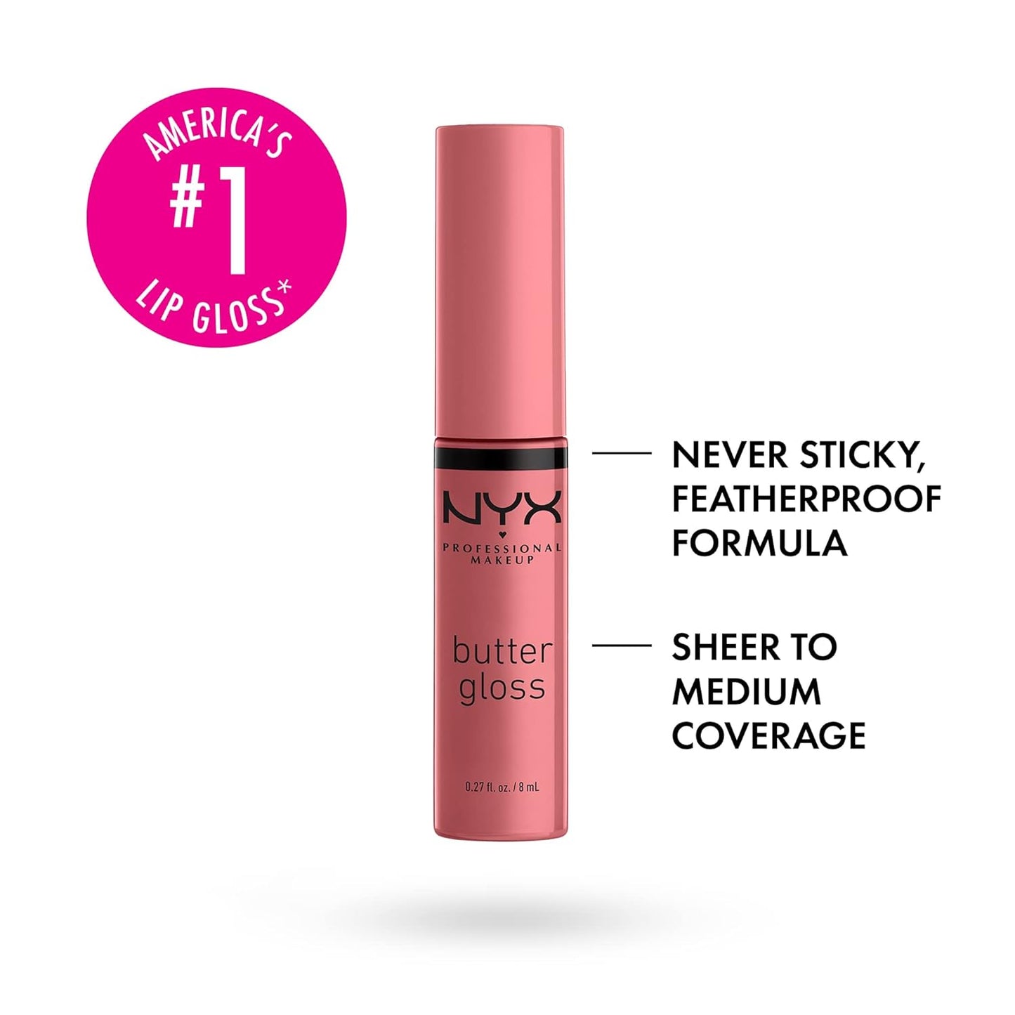 NYX PROFESSIONAL MAKEUP The Brow Glue Extreme Hold Tinted Eyebrow Gel Dark Brown & Butter Gloss Non-Sticky Lip Gloss Tiramisu