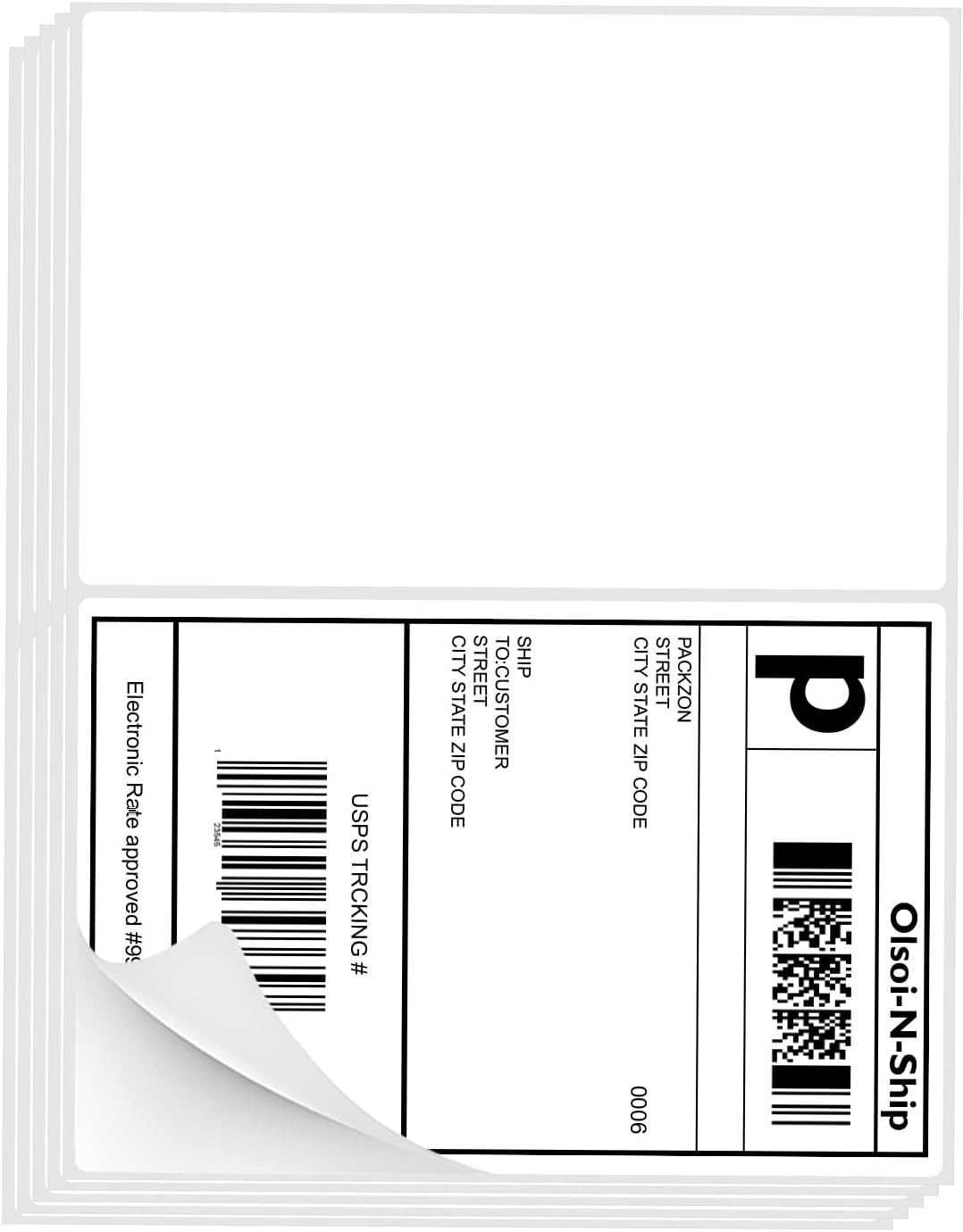 8-1/2"×5-1/2" Shipping Labels 100 Labels Sticker Paper for Laser/Ink Jet Printer mailing Labels 8.5"×11" White 2 per Sheet