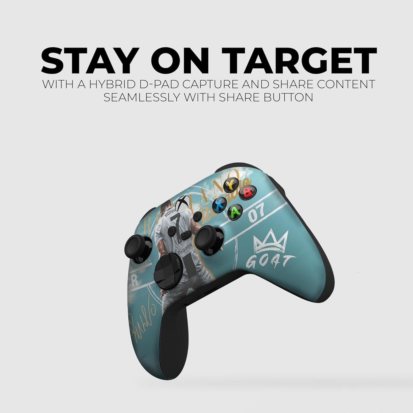DreamController Ronaaldo Custom X-box Controller Wireless compatible with X-box One/Series X/S Proudly Customized in USA I Permanent HYDRODIP Print(NOT JUST A SKIN)(MODDED)