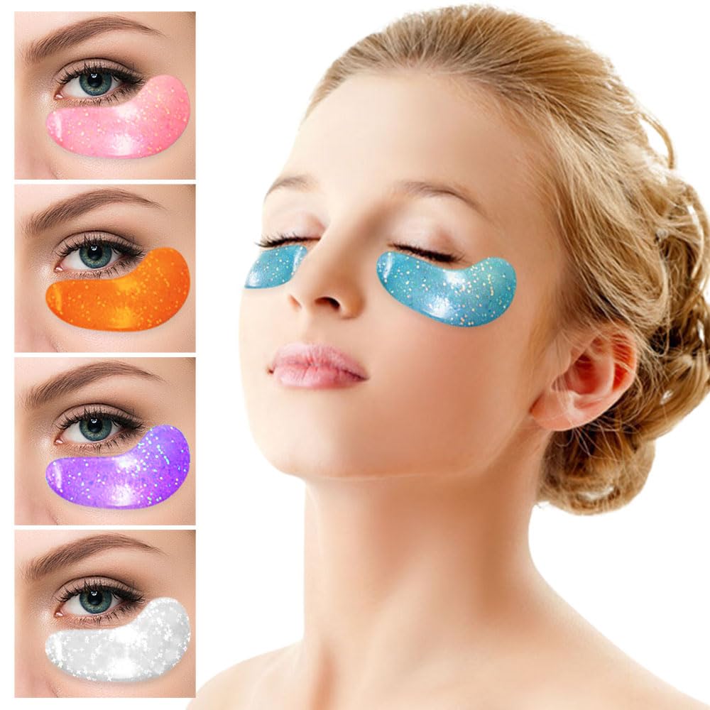 Under Eye Patches for Puffy eyes, 10Pairs eye gel pads for Dark Circles and Puffiness, Hyaluronic Acid Eye Pads for Wrinkles Anti Aging Eye Bags Moisturizing, Natural Plants vitamin C Gifts for Women