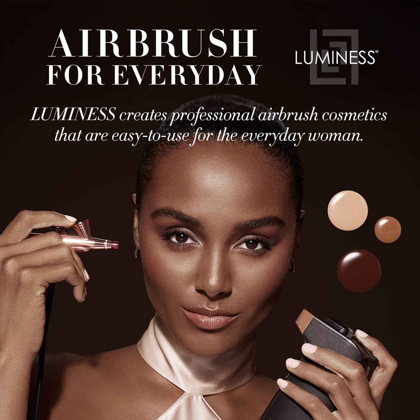 Luminess Air Silk 4-In-1 Airbrush Foundation- Foundation, Shade 130 (.5 Fl Oz) - Sheer to Medium Coverage - Anti-Aging Formula Hydrates and Moisturizes - Professional Makeup Kit for Cordless Air Brush