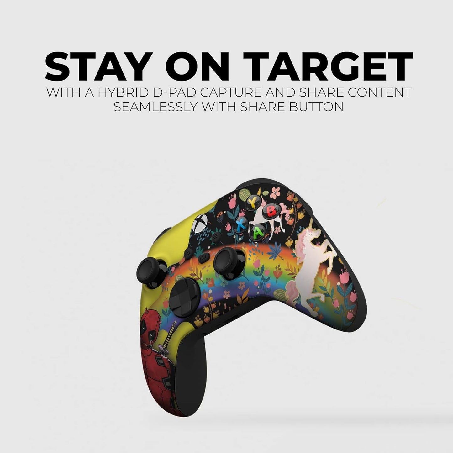 DreamController Deaddpool & Unicorn Custom X-box Controller Wireless compatible with X-box One/X-box Series X/S Proudly Customized in USA with Permanent HYDRO-DIP Printing(NOT JUST A SKIN)(MODDED