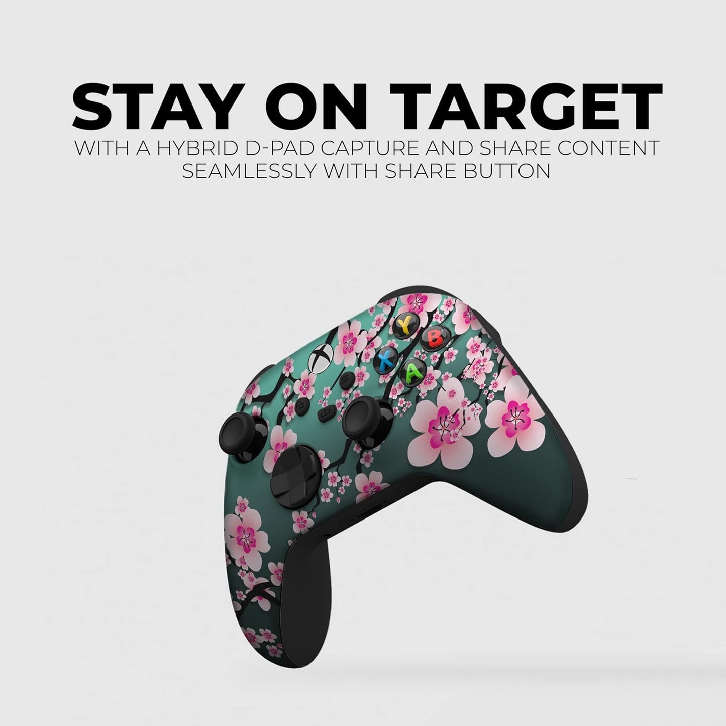 DreamController Cherry Blossom Custom X-box Controller Wireless compatible with X-box One/Series X/S Proudly Customized in USA with Permanent HYDRO-DIP Printing (NOT JUST A SKIN)
