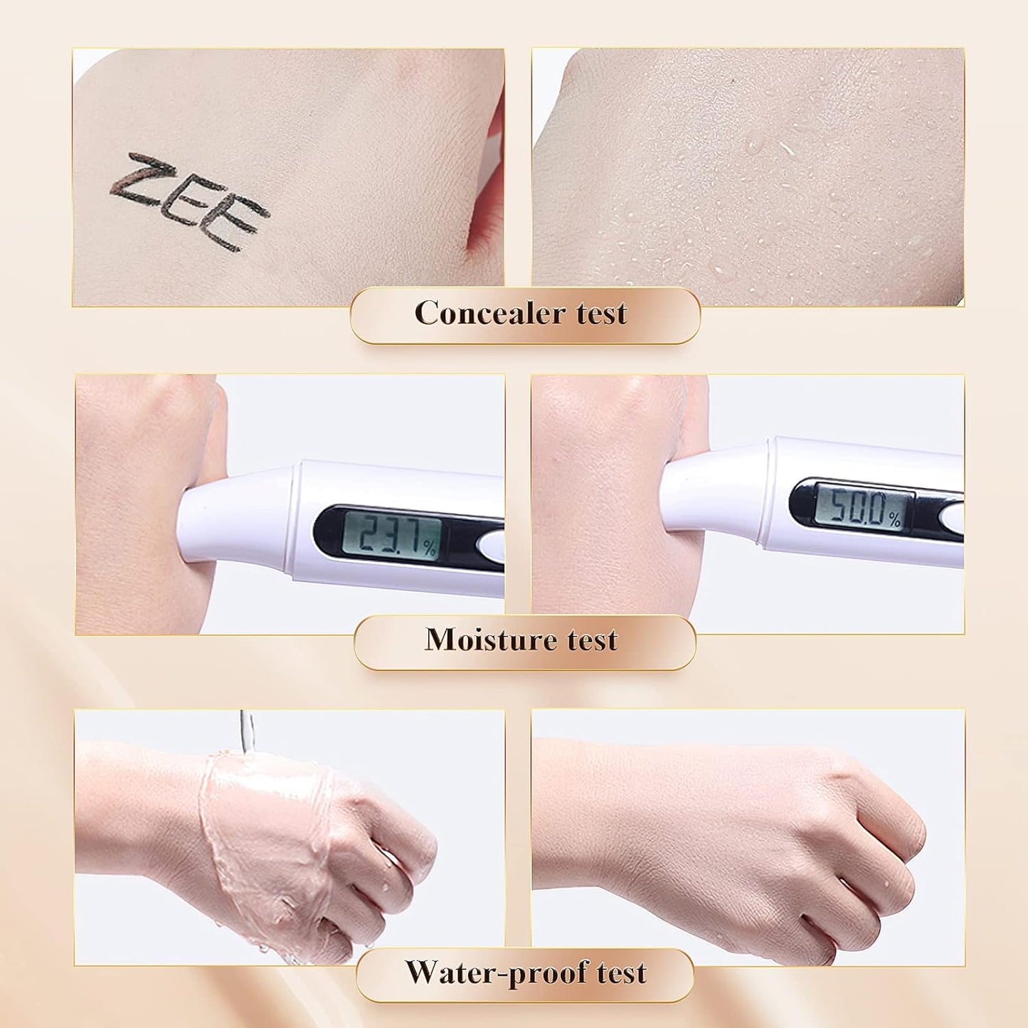 2 PCS Mushroom Head Air Cushion CC Cream - Long-Lasting Brightening BB Cream Foundation With Powder Puff for Face Makeup and Mature Skin (Buff Beige