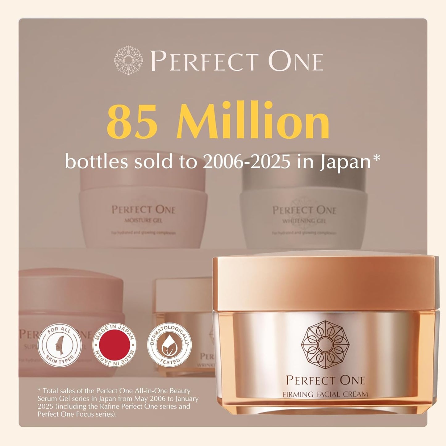 PERFECT ONE Firming Facial Cream - Helps The Skin Appear Firmer & Brighter - All-in-One Ultra Hydrating Serum, Moisturizer, & Eye Cream - With Niacinamide, Collagen, Squalane & Hyaluronic Acid, 50g