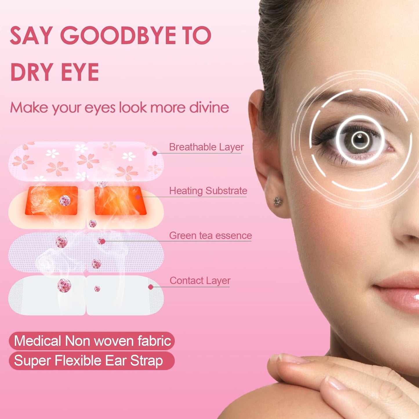 Steam Eye Mask 20 Packs, Self Heating Sleep Mask for Dry Eyes, Fatigue, Dark Circles, Comfortable Moist Warming Eye Mask, Disposable Heated Eye Mask, Gift for Women, Men, Mum, Dad (Cherry Blossoms)