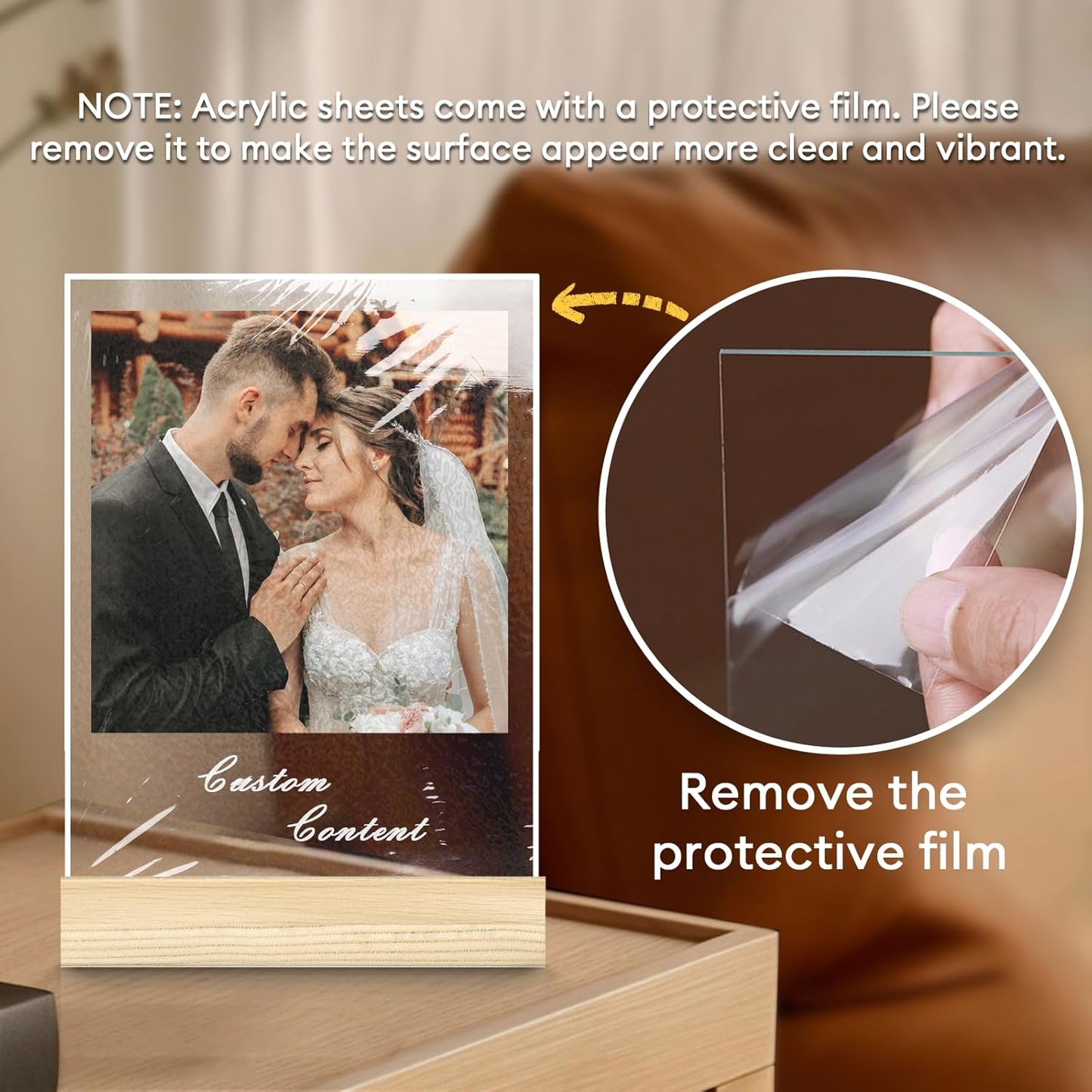 Personalized Picture Frame, Custom Tabletop Photo Frame with Light, Customized Gift for Mom/Father/Kid/Friend/Pet - Birthday, Valentine’s Day, Mother's Day, Father's Day, Christmas (R09)