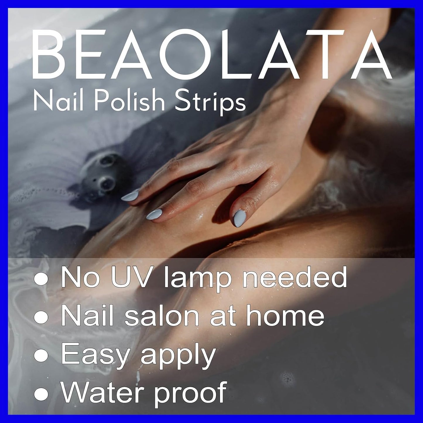 Nail Polish Strips, 32PCS Salon Quality Wraps, Long Lasting Gel Nail Stickers for Women Easy Apply& Remove (Night Black)