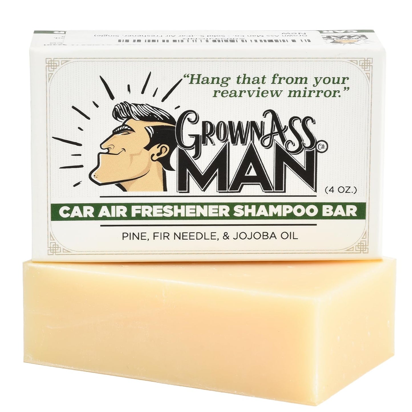 Solid Shampoo Bar Rich Lather 3 in 1: Hair, Beard & Body Wash - Plastic Free & Eco-Friendly, Natural & Organic for All Hair Types, 4oz Bar (Car Air Freshener, 6-Pack)