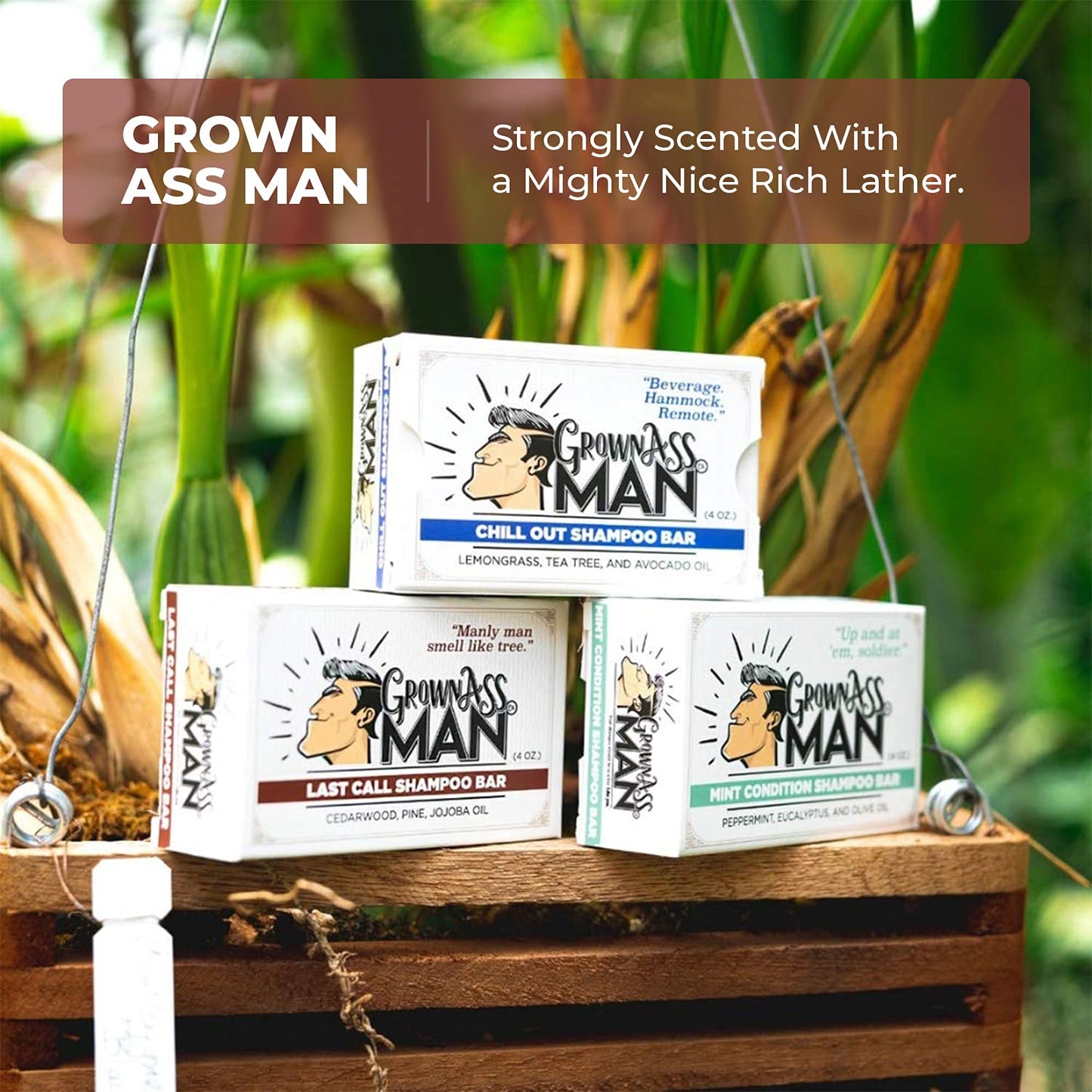 Solid Shampoo Bar Rich Lather 3 in 1: Hair, Beard & Body Wash - Plastic Free & Eco-Friendly, Natural & Organic Clean for All Hair Types, 4oz Bar (Last Call, Single)