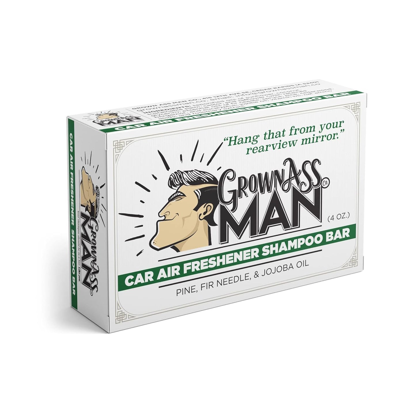 Solid Shampoo Bar Rich Lather 3 in 1: Hair, Beard & Body Wash - Plastic Free & Eco-Friendly, Natural & Organic for All Hair Types, 4oz Bar (Car Air Freshener, 3-Pack)