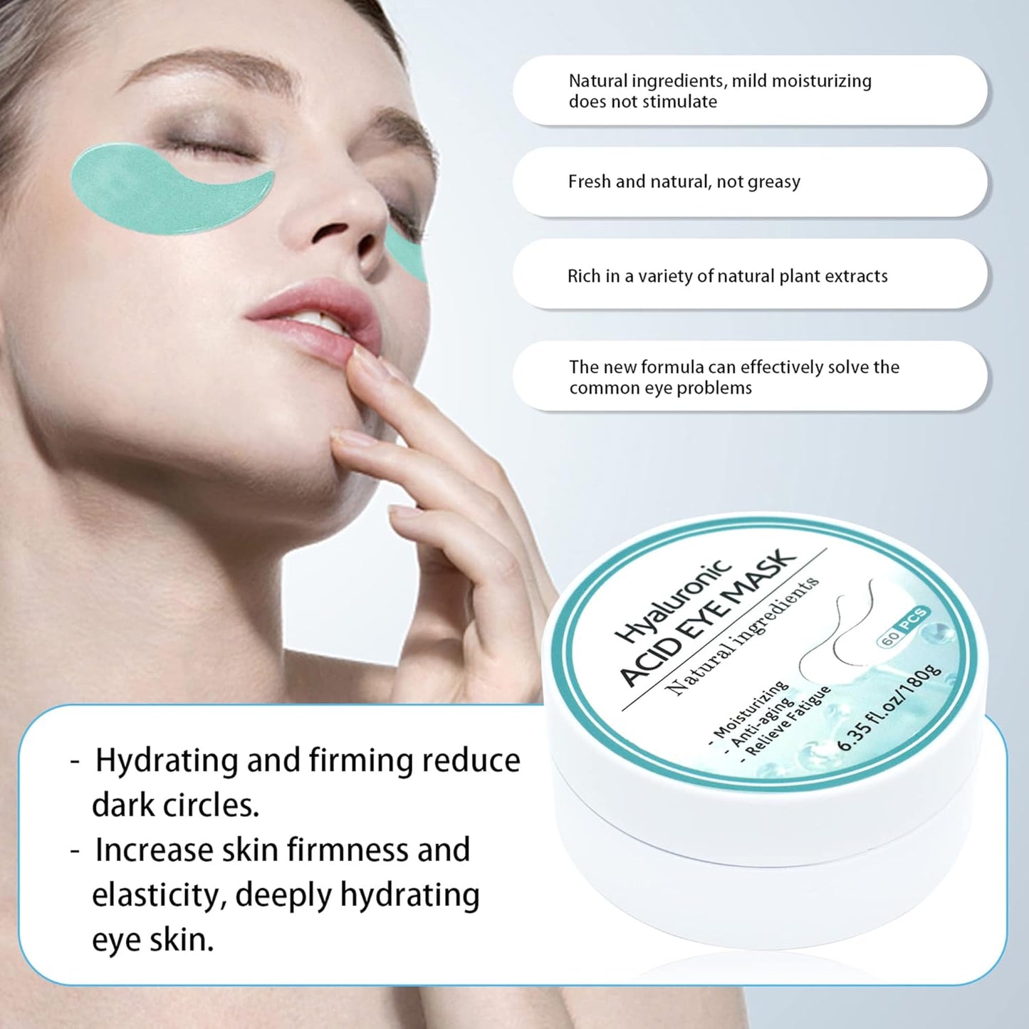 30 Pairs Eye Mask Patches,Collagen Crystal Under Eye Mask Patches for Dark Circles,Puffiness & Wrinkles,Eye Bags,Anti-Aging,Firms Gel Eye Mask Patches for Puffy Eyes Adult, (Acid)