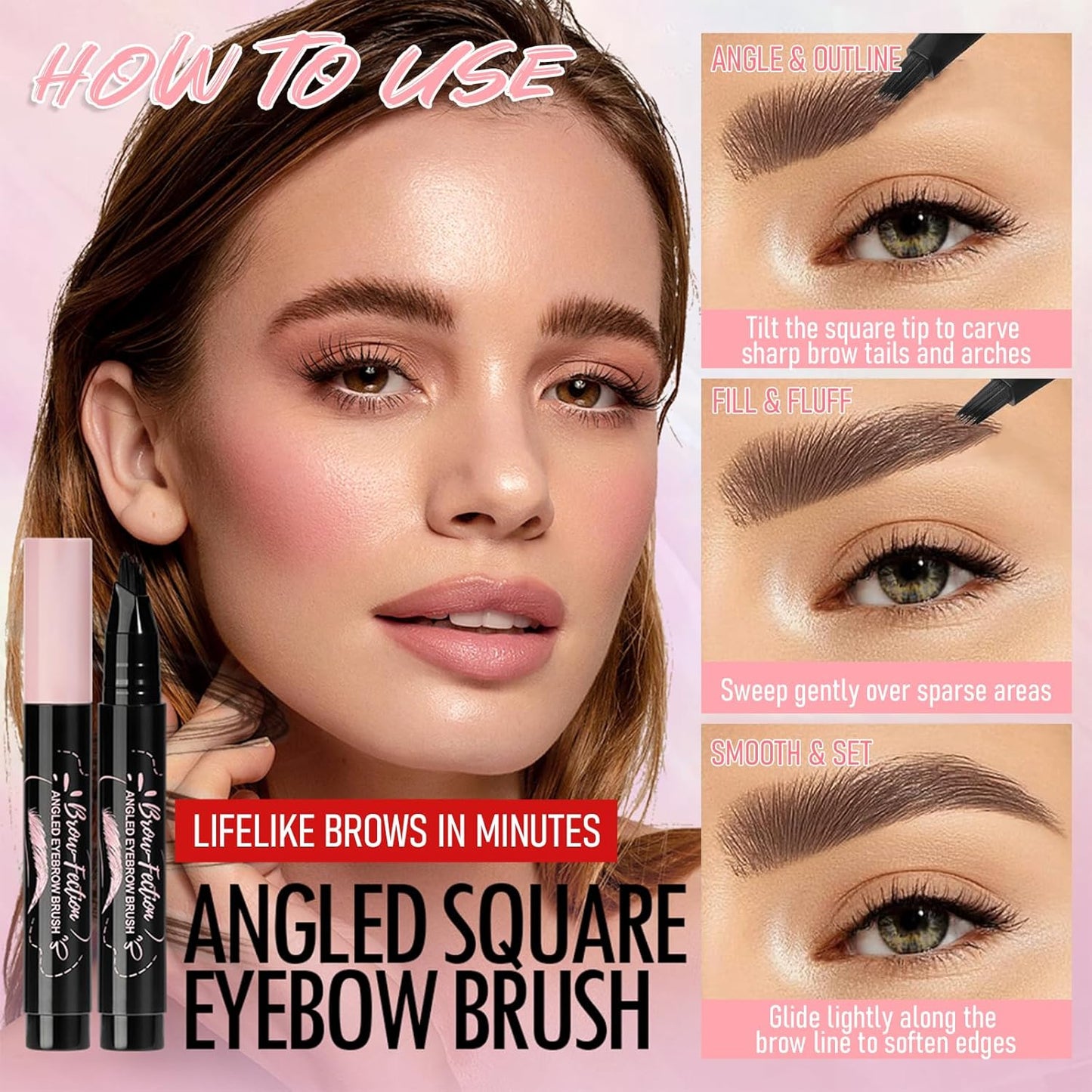 Eyebrow Pencils for Women, Liquid Microblading Eyebrow Pen with Square Angled Brush & Ultra-Fine Precision Tip – Natural Hair-Like Strokes, 24hrs Long-Lasting, Waterproof, Easy to Use (Tawny Brown)