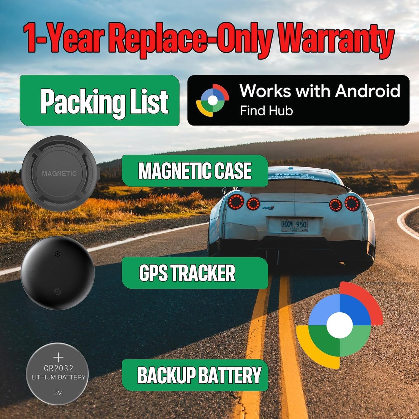 Magnetic Hidden GPS Tracker for Vehicles โ Android Only, Long Battery Life, No Subscription, Car Tracker Device Hidden (Android Tracker)