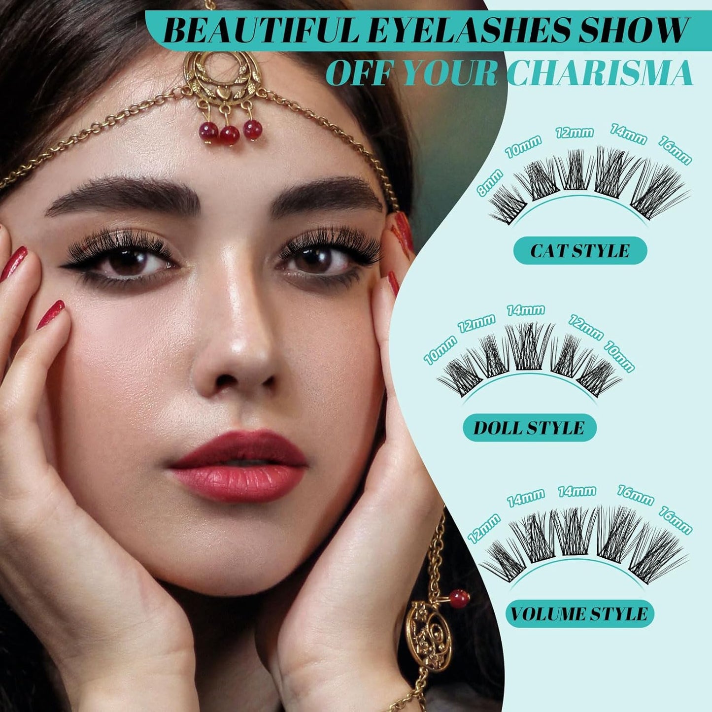 Lash Extension Kit,DIY Eyelash Clusters Kit 168Pcs with Lash Bond and Seal Glue Waterproof,Eyelashes Remover for Lash Cluster Extensions Kit for Beginner,Lashes Applicator Tool(Medusa,D-Mix8-16mm Kit)