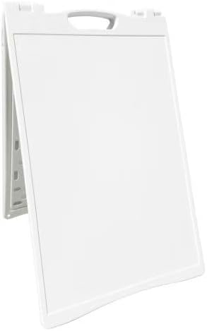 A Frame Sign, 24 “W x 36” H Double-Sided Display Outdoor waterproof Sandwich Board with Sand Filled Holes (White)