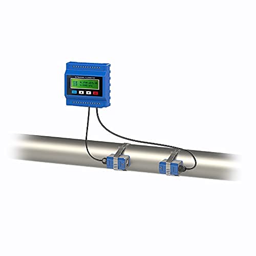 Ultrasonic Flow Meter Ultrasonic Flowmeters with External Clamp Sensor Measuring Water Liquid Fluid Ultrasonic Flow Sensors DN500-DN1200mm 0-90℃ (Flow Meter+Large Sensor)