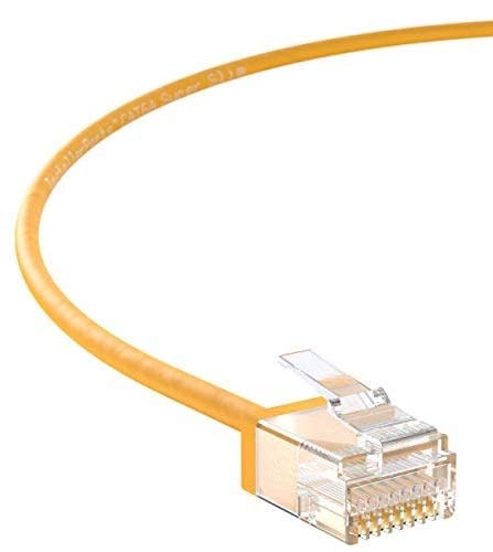 InstallerParts Ethernet Cable CAT6A Super Slim Cable UTP 2 FT (50 Pack) - Yellow - Professional Series - 10Gigabit/Sec Network/High Speed Internet Cable, 550MHZ, 32AWG
