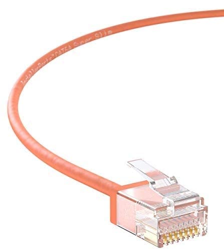InstallerParts Ethernet Cable CAT6A Super Slim Cable UTP 1.5 FT (200 Pack) - Orange - Professional Series - 10Gigabit/Sec Network/High Speed Internet Cable, 550MHZ, 32AWG