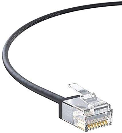 InstallerParts Ethernet Cable CAT6A Super Slim Cable UTP 0.5 FT - Black - Professional Series - 10Gigabit/Sec Network/High Speed Internet Cable, 550MHZ, 32AWG