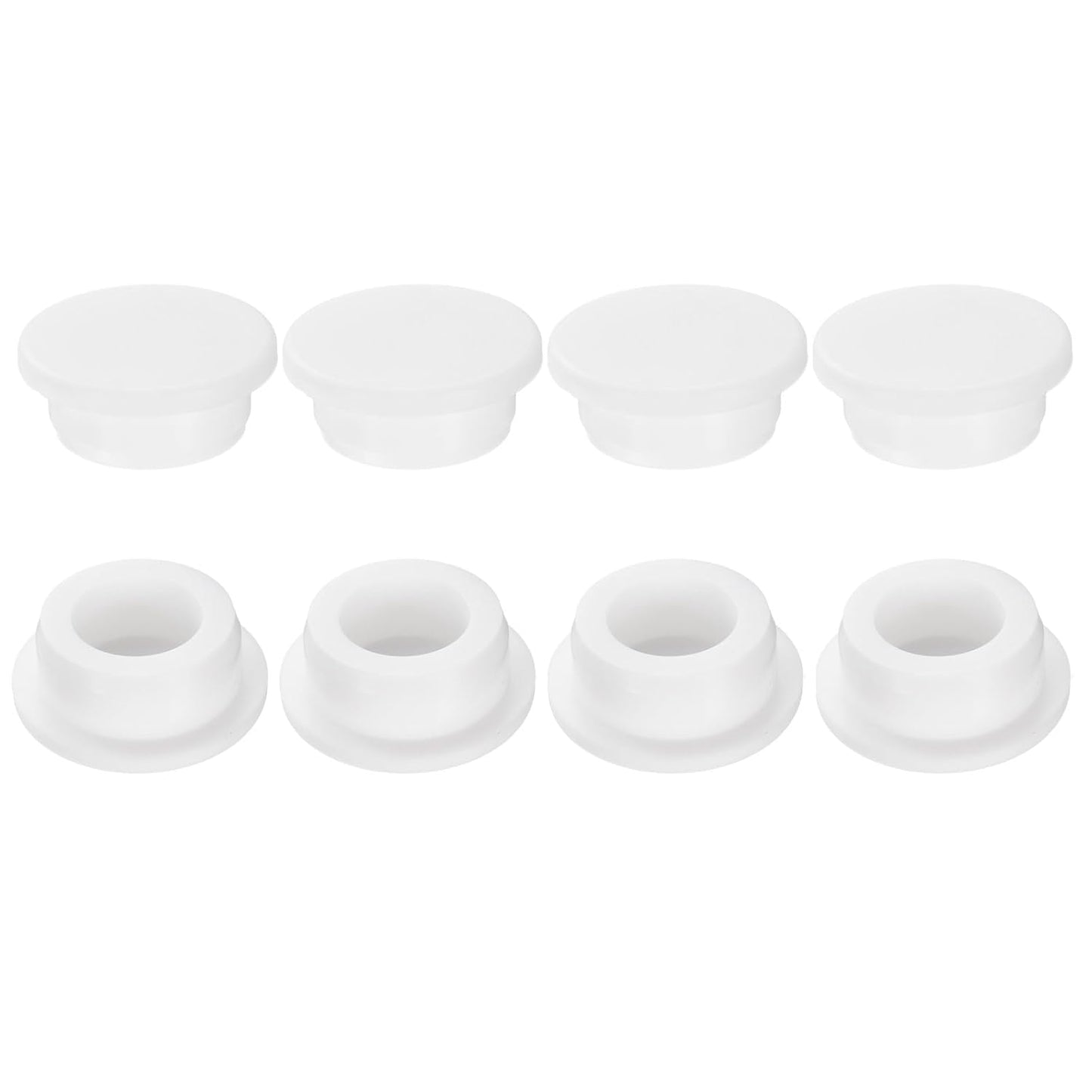 uxcell 8Pcs Silicone Hole Plug, Waterproof Round Rubber Stoppers Bottle Seal Plugs Tube Pipe End Caps for 27mm/1.06" Hole for Bathtub Bottle, White