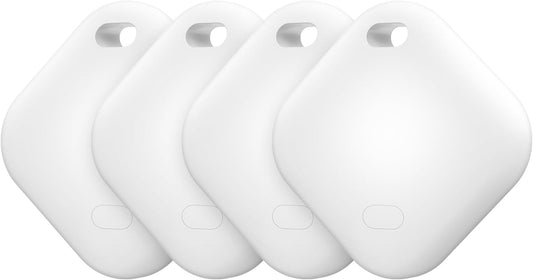 Air Tracker Tag, IP67 Waterproof Bluetooth Tracker, Keychain Finder, Item Locator Compatible with iOS and Android for Backpacks, Suitcases and Wallets, Cars, Keys and Cameras(White-4)