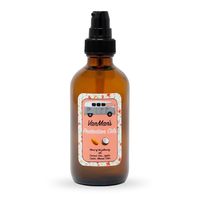 Vanman - Protection Oil Serum For Hair Growth - Infused With Castor, Jojoba, Almond, Olive, Emu, Coconut Oil - Fragrance-Free Growth Serum For Dry and Frizzy Hair - 1 Ounce