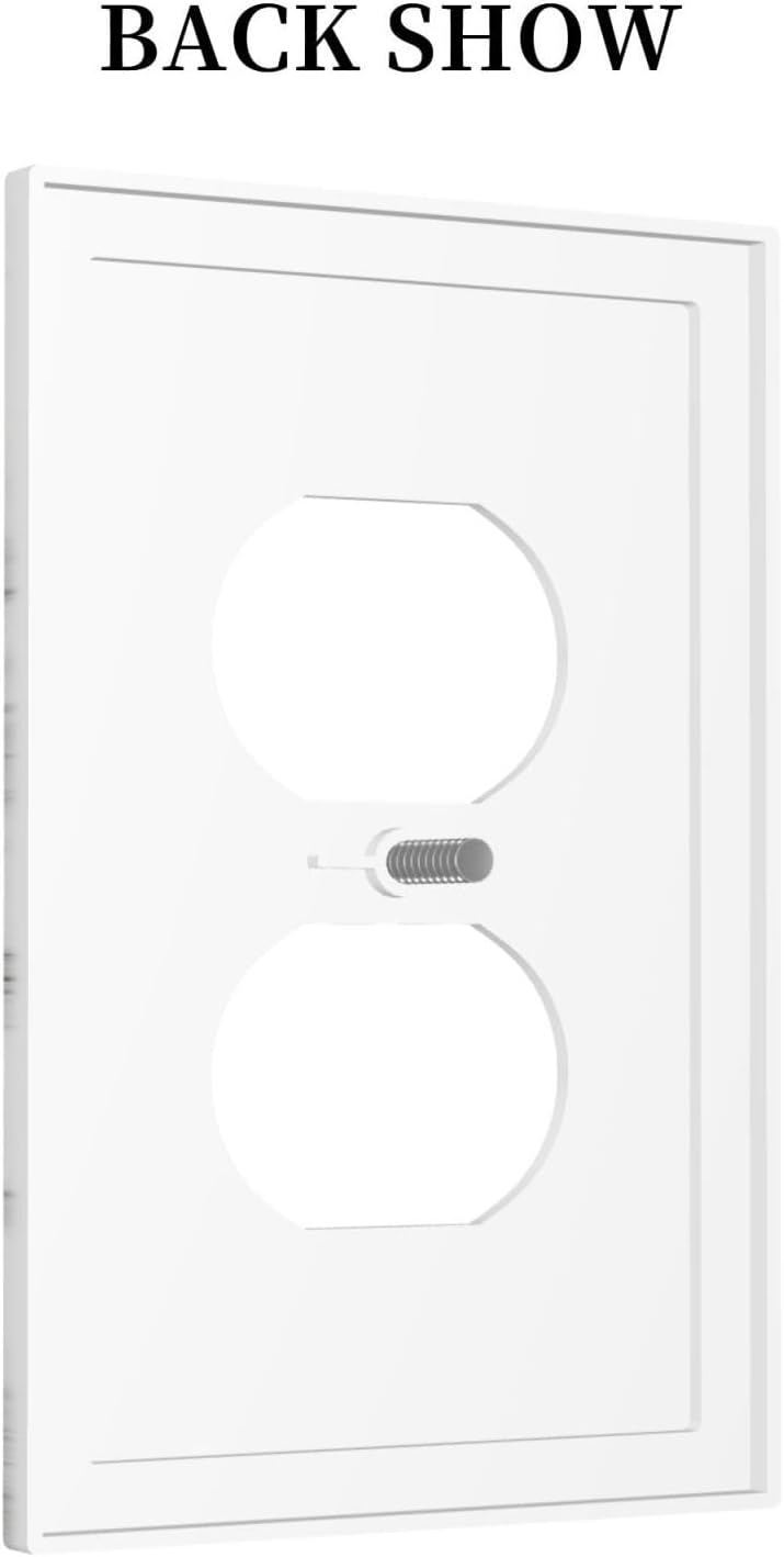 Decorative Outlet Covers Modern Grey Marble Texture 1 Gang Duplex Light Switch Cover Plate Unique Wall Plates for Electrical Outlets Switch Plate Covers for Bedroom Kitchen Home Decor
