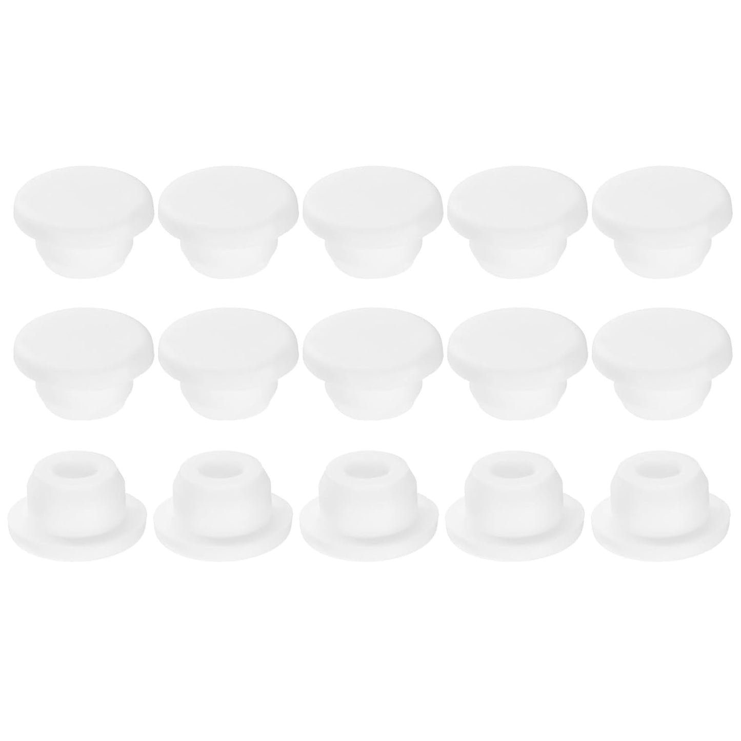 uxcell 15Pcs Silicone Hole Plug, Waterproof Round Rubber Stoppers Bottle Seal Plugs Tube Pipe End Caps for 18mm/0.71" Hole for Bathtub Bottle, White