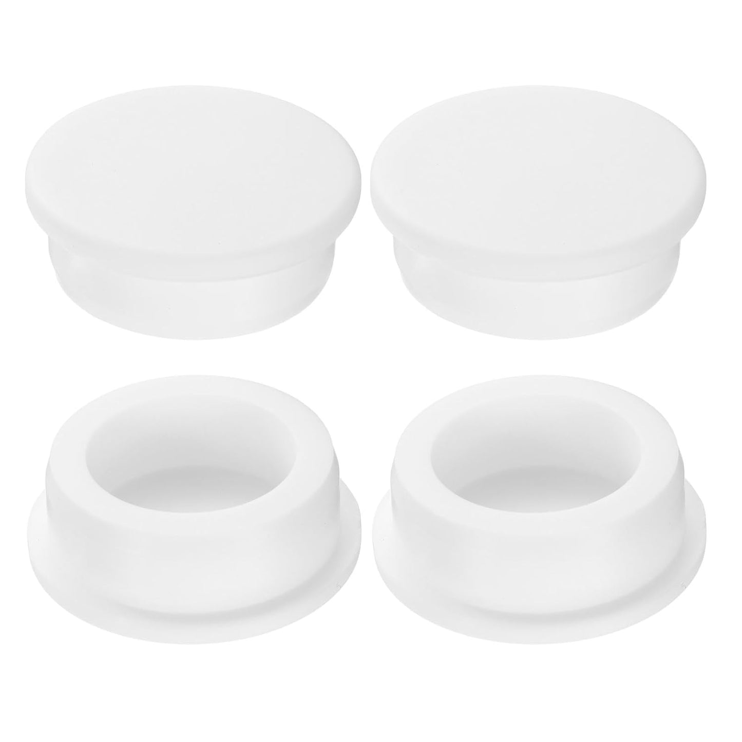 uxcell 4Pcs Silicone Hole Plug, Waterproof Round Rubber Stoppers Bottle Seal Plugs Tube Pipe End Caps for 38mm/1.5" Hole for Bathtub Bottle, White