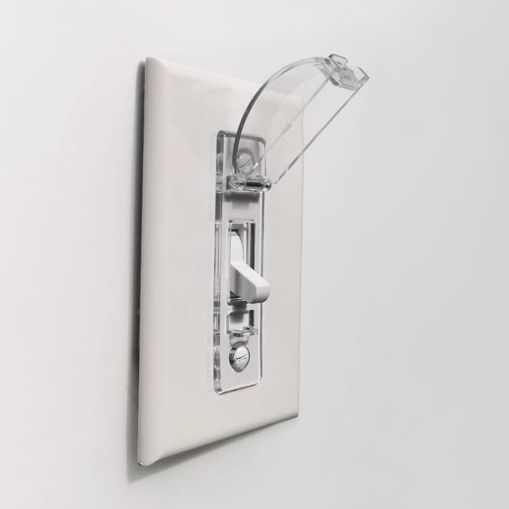 Wall Switch Guard, ILIVABLE Child Proof Light Switch Plate Covers Protects Your Lights from being Accidentally Turned On or Off by Children and Adults (Clear, 2 Pack)