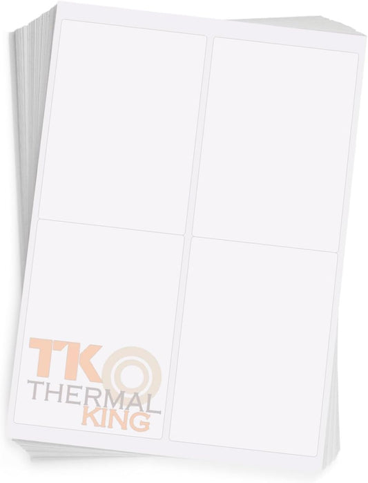 4" x 5" 100 Sheets Permanent Adhesive White Blank Shipping 400 Labels for Laser & Inkjet Printers (4 Labels/Sheet)