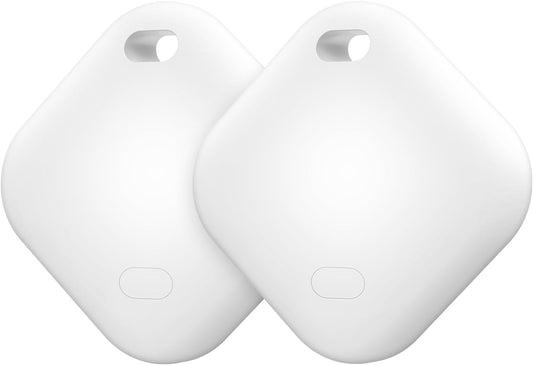 Air Tracker Tag, IP67 Waterproof Bluetooth Tracker, Keychain Finder, Item Locator Compatible with iOS and Android for Backpacks, Suitcases and Wallets, Cars, Keys and Cameras (White-2)