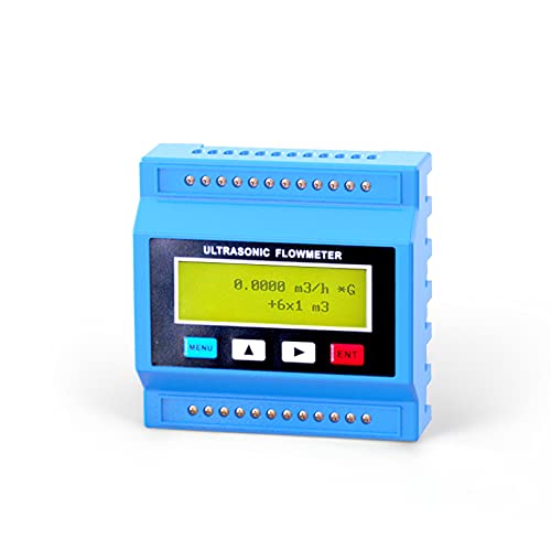 Micro Water Flow Meter Water Digital Flow Meter Ultrasonic Flow Meter Clamp on Sensor Measuring Water Liquid Fluid Mass Flow Sensors 0-160℃ DN80-DN500(Flow Meter+Mediuml High Temperature Flow Sensor)