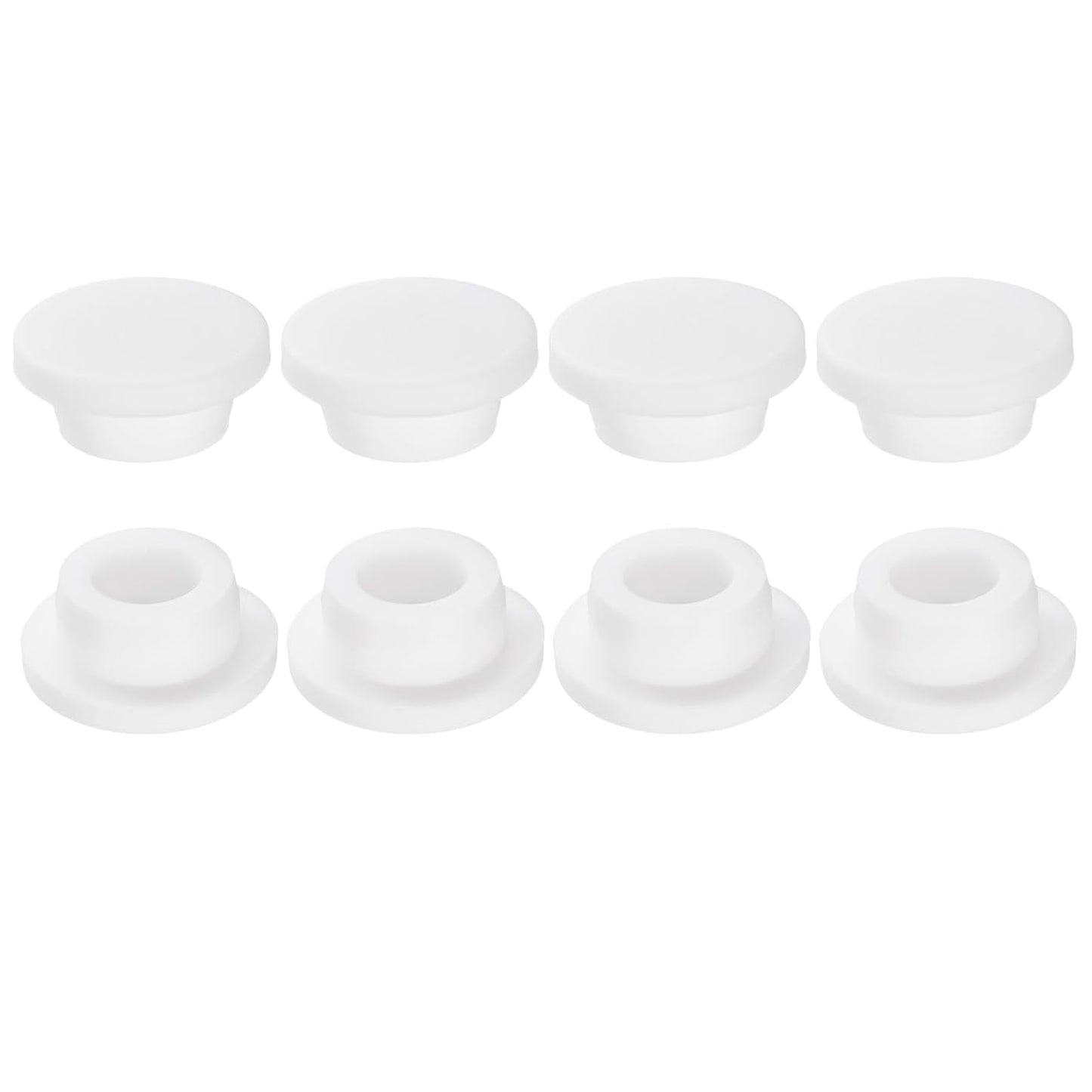 uxcell 8Pcs Silicone Hole Plug, Waterproof Round Rubber Stoppers Bottle Seal Plugs Tube Pipe End Caps for 25mm/0.98" Hole for Bathtub Bottle, White
