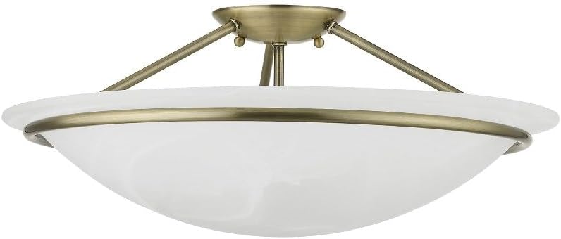 Livex Lighting 4825-04 Newburgh 3-Light Ceiling Mount, Black
