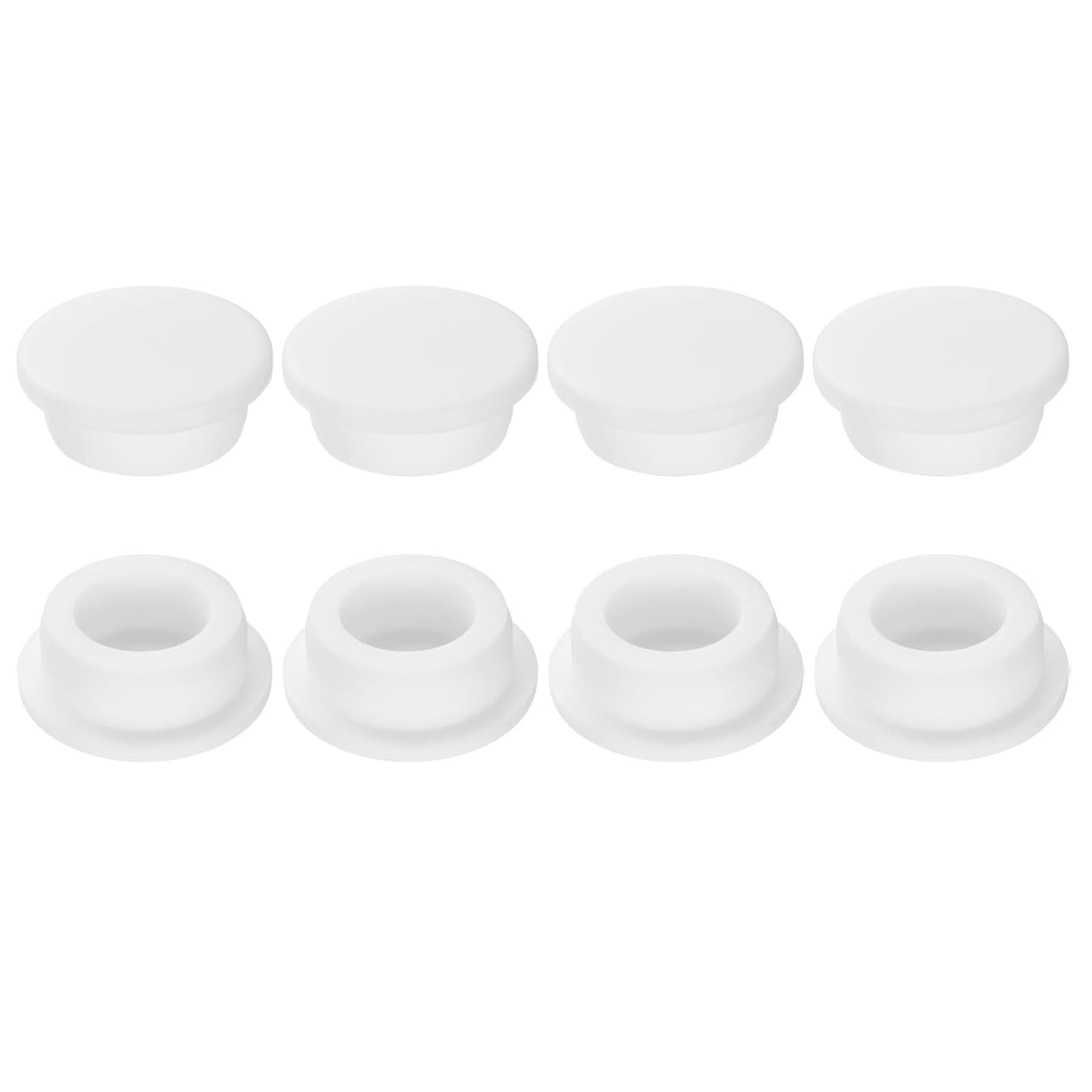 uxcell 8Pcs Silicone Hole Plug, Waterproof Round Rubber Stoppers Bottle Seal Plugs Tube Pipe End Caps for 28mm/1.1" Hole for Bathtub Bottle, White