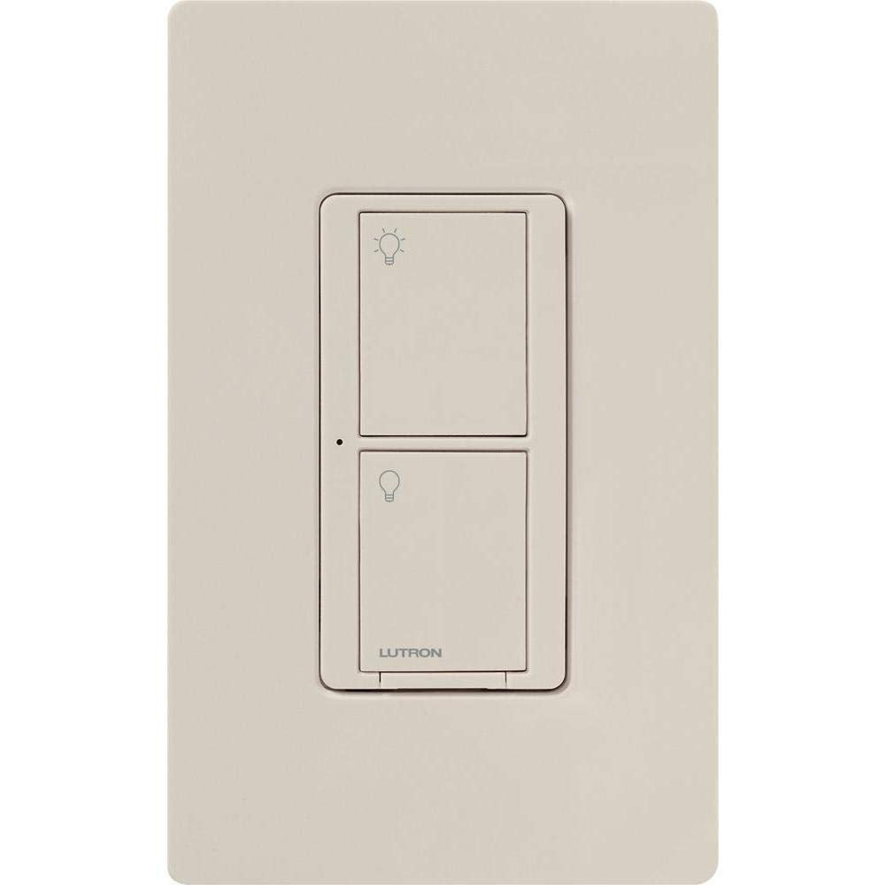 Lutron Caseta Original Smart Light Switch (Lutron Smart Hub Required), for Home, LED Lights, and Fans, 6 Amp, Single-Pole/3-Way, Neutral Required, PD-6ANS-LA, Almond, 3 Pack