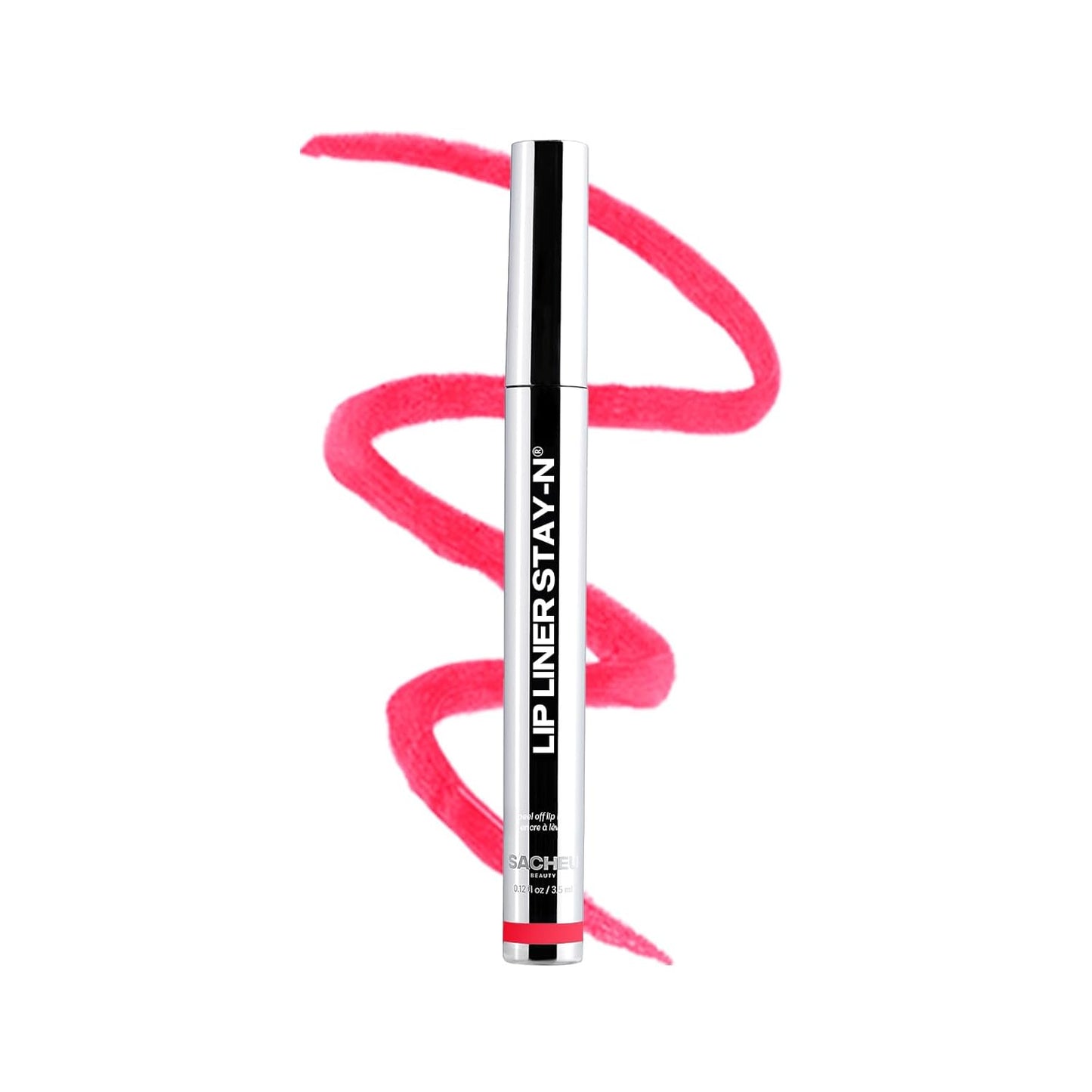 Sacheu Lip Liner STAY-N Peel Off Lip Stain — Long Lasting Matte Lip Tattoo Transfer Proof Lipstain Infused with Hyaluronic Acid & Vitamin E for All Skin Types — Vegan & Cruelty-Free, leftonRED