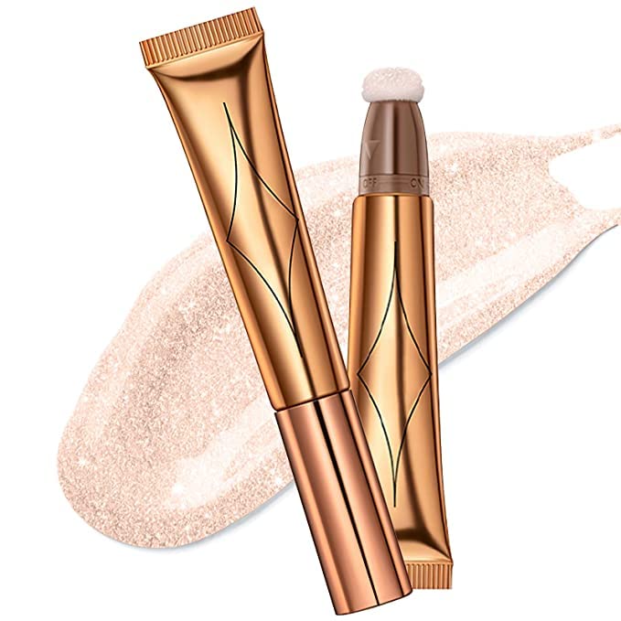 Blush Dreams Contour Beauty Wand, Liquid Face Concealer Contouring Stick with Cushion Applicator, Long Lasting Smooth Natural Matte Finish, Lightweight Blendable Super Silky Cream Contour Stick (Silver Highlighter (H3))