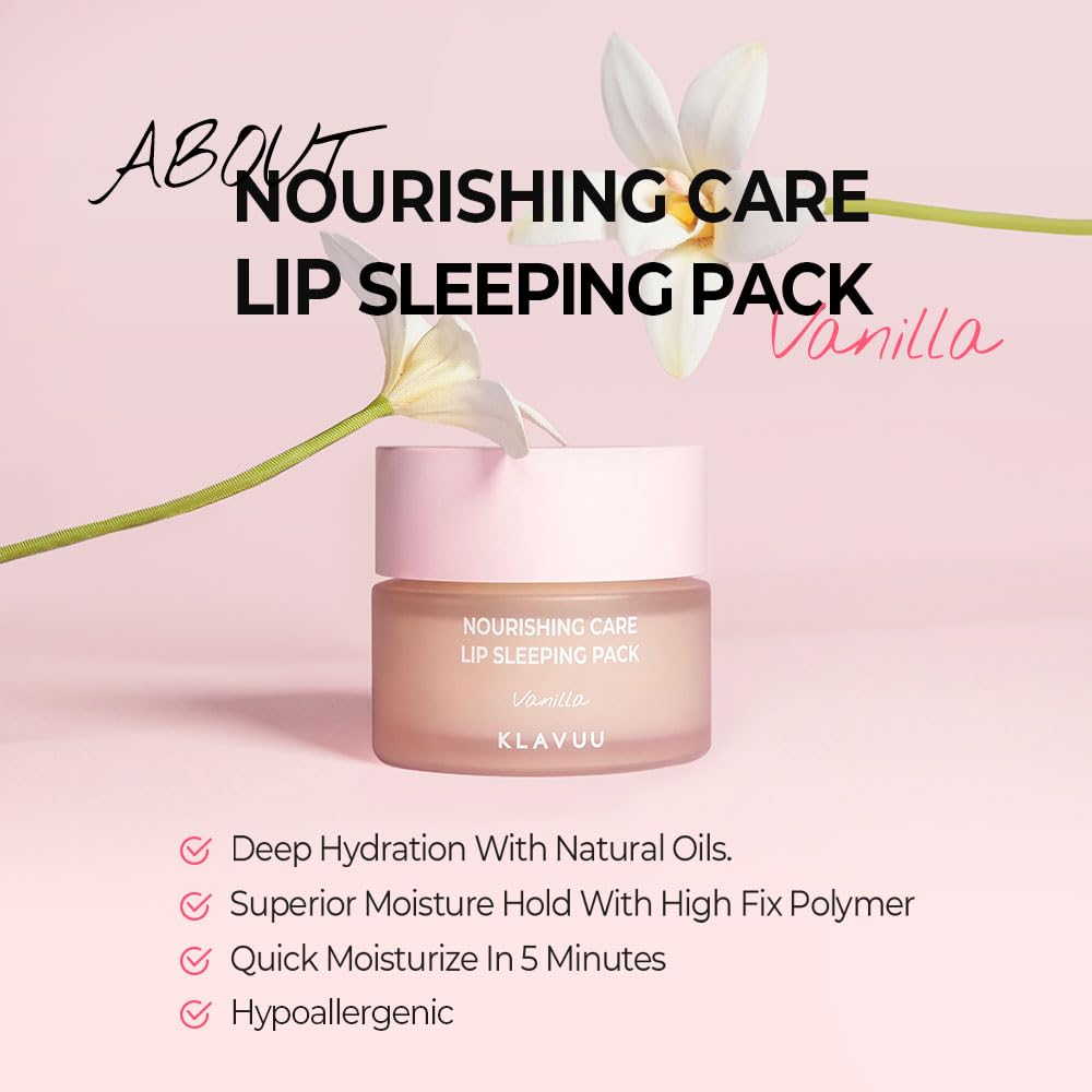 Klavuu Lip Mask Set (2PCS) – Overnight Deep Hydrating Korean Lip Balm Treatment for Very Dry, Chapped Lips | Lip Lightening & Plumping with Instant Hydration | Gentle Exfoliating (Berry & Vanilla)