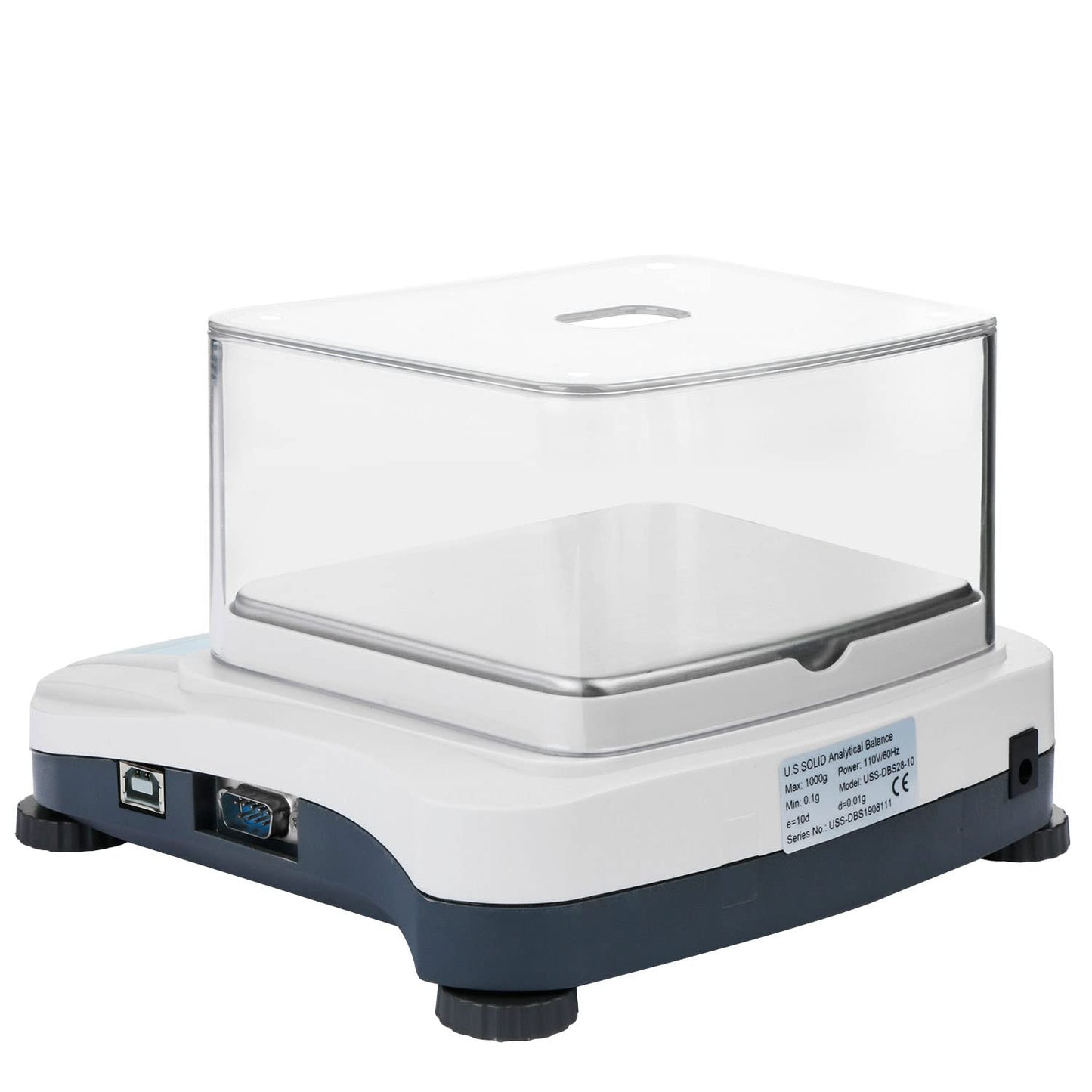 U.S. Solid Precision Lab Scale 2000g x 0.01g- High Precision Analytical Balance w/USB and RS232 Interface, Detachable Draft Shield, Calibration Weight,100-240 VAC