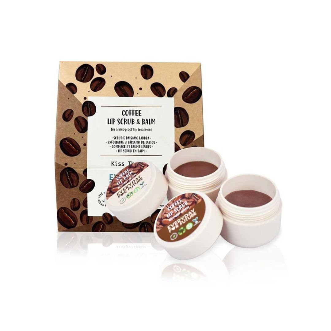Coffee Lip Scrub & Lip Balm Kit | Moisturizing Lip Scrub and Lip Balm Lip Kit | Vegan & Cruelty Free Lip Scrub and Lip Balm Lip Kit | 100% Natural Lip Scrub and Lip Balm Lip Kit