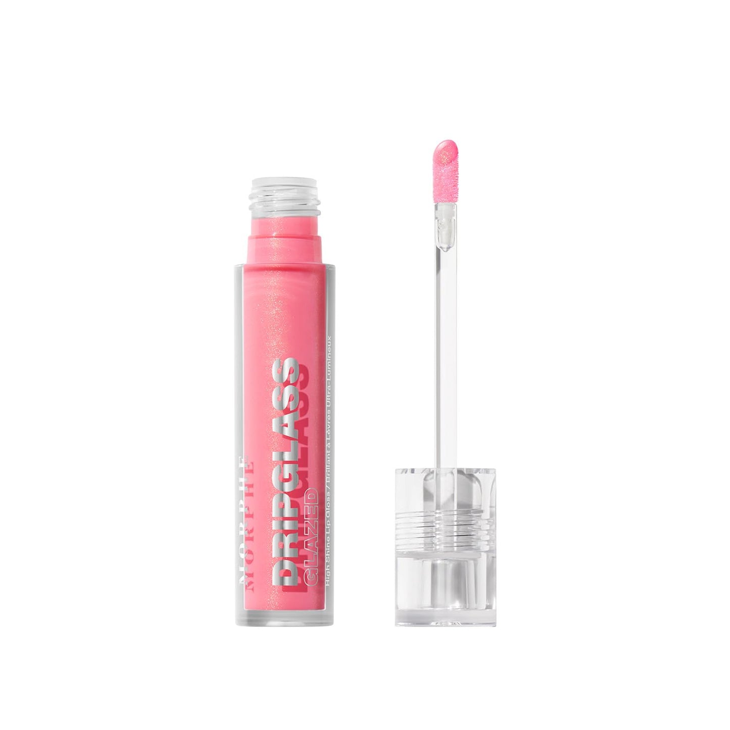 MORPHE Dripglass High Shine Lip Gloss - Glazed, Semi-Sheer & Nourishing Lip Makeup - Buildable Formula Infused with Plant-Derived Squalane & Vitamin E - Pink Mirror (0.13 oz)